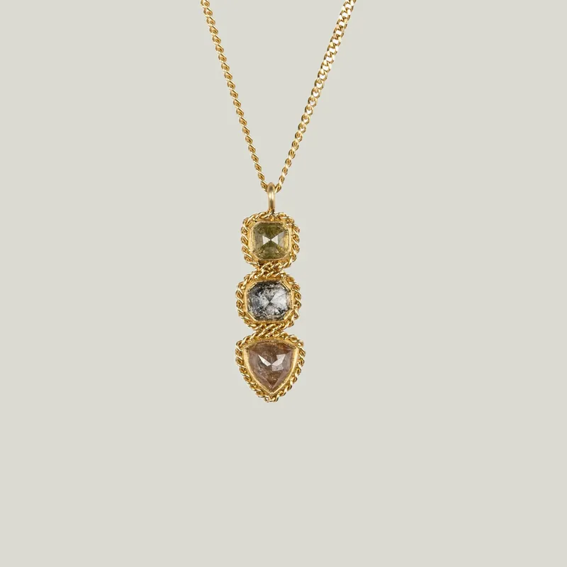 3 Multi Colored Diamond Necklace - Amali (Consigned)
