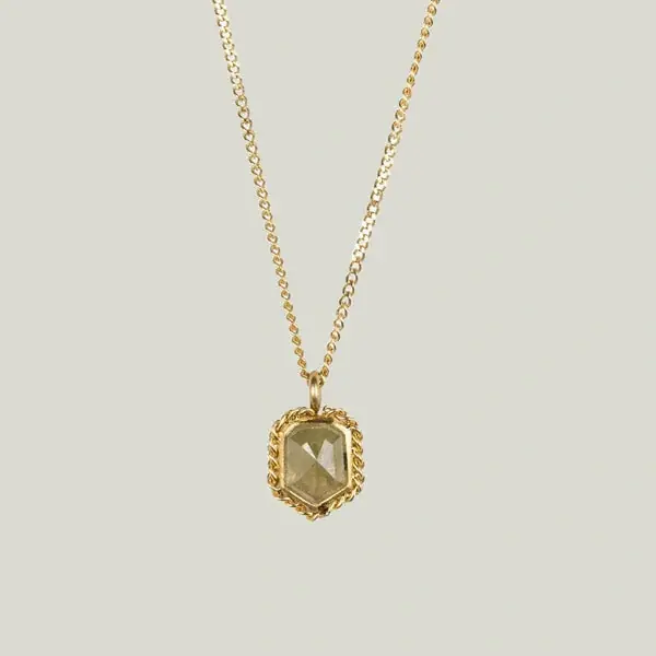 Absrtact Beige Diamond Necklace - Amali (Consigned)