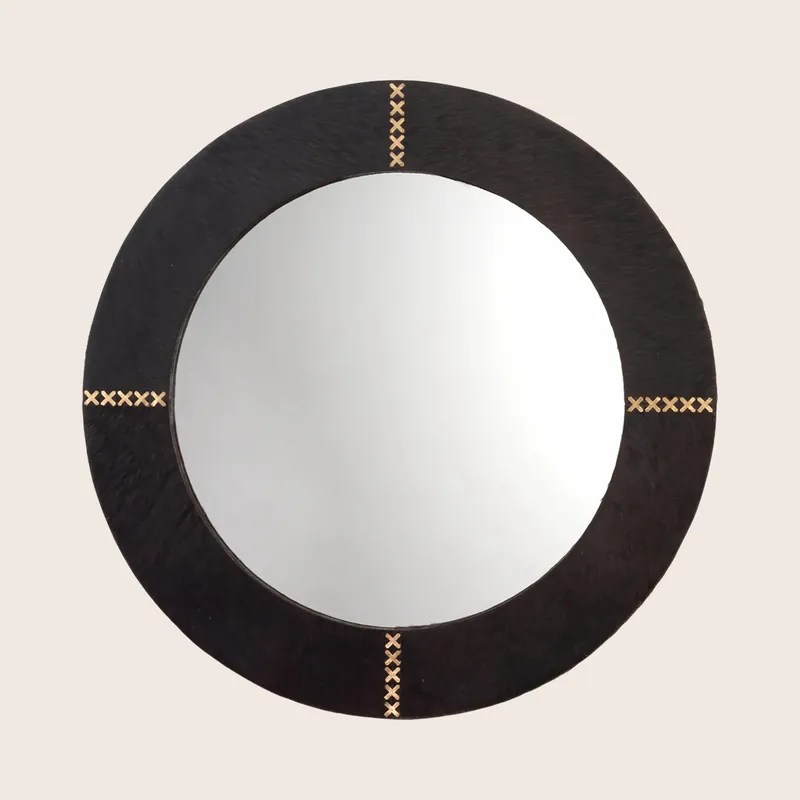 Round Cross Stitch Mirror - Jamie Young