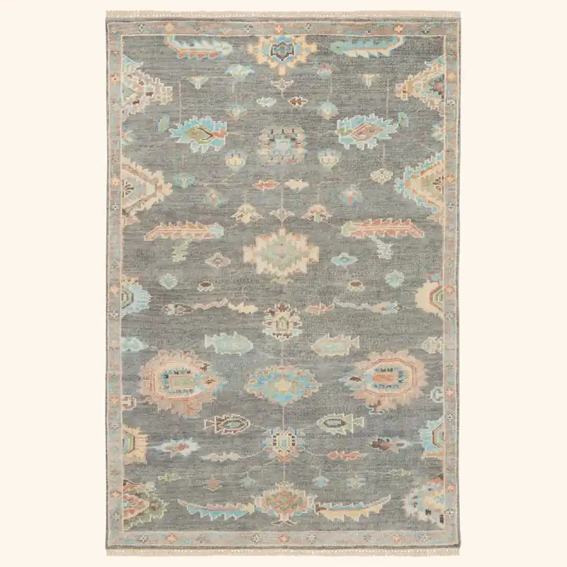 Dark Grey Multi Essentials Traditional Wool Rug - Nourison Industries, Inc.