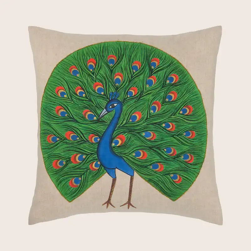 Majestic Peacock Pillow - John Robshaw (Leased)