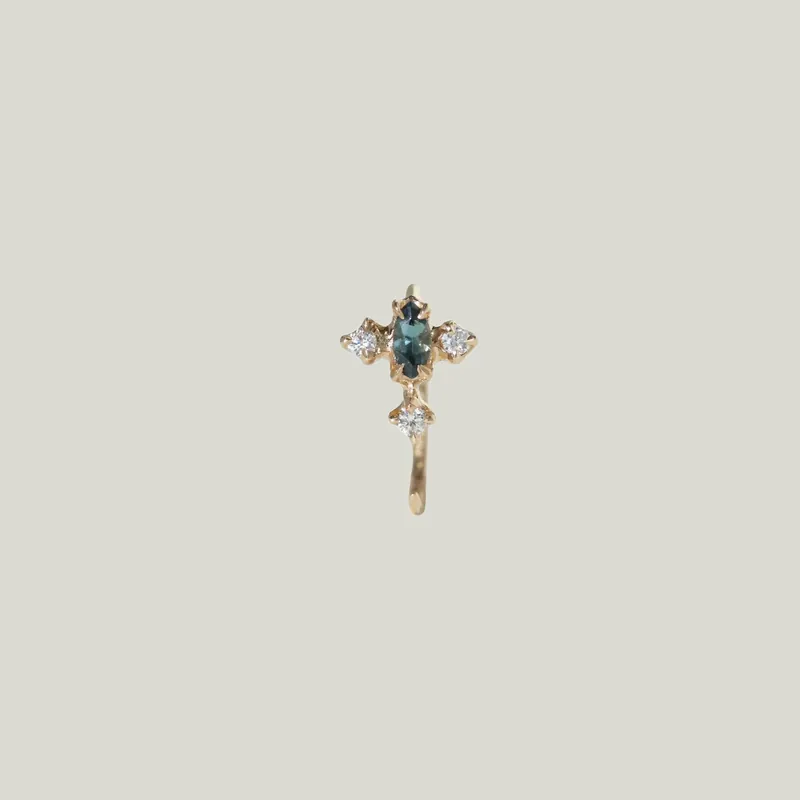 Lowa Ear Hoop Supreme, Blue Sapphire (Single) - Dohee Studio (Consigned)