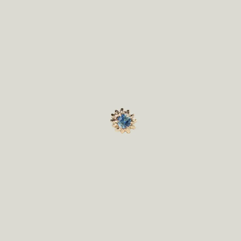 Blue Sapphire Gwah Stud (Single) - Dohee Studio (Consigned)