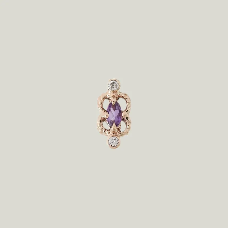 Amethyst Nuhte Earring (Single) - Dohee Studio (Consigned)