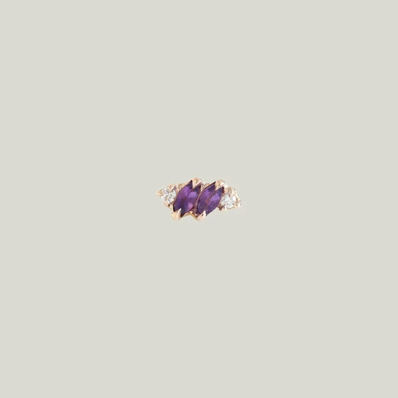 Amethyst Bombom Earring (Single) - Dohee Studio (Consigned)