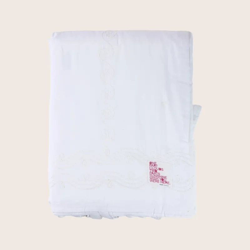 White Applique Duvet Cover - Kerry Cassill (Consigned)