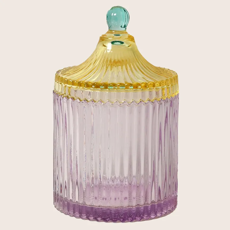 Striped Glass Medium Bonbonniere - EJA International ApS