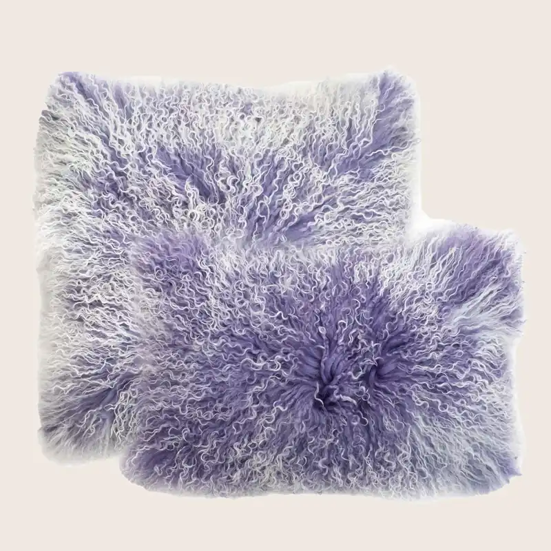 Mongolian Fur Pillow, Amethyst - Aviva Stanoff