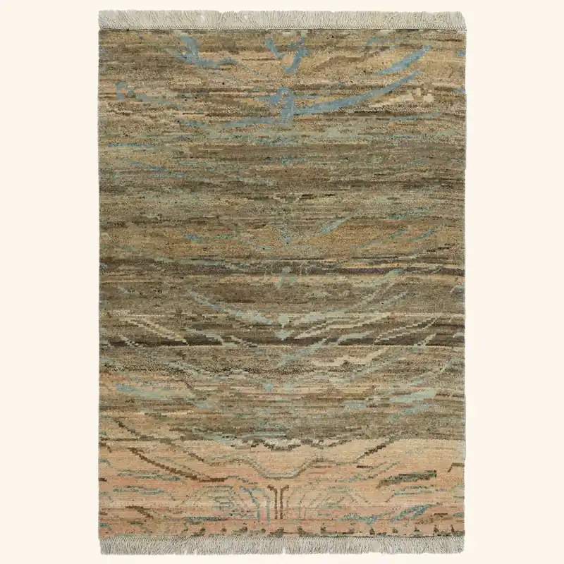 Brown & Coral Alchemy Transitional Wool Rug - 4'2" x 5'11"