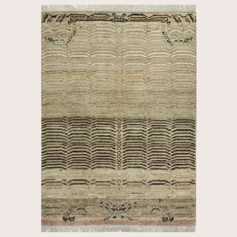 Cream Alchemy Transitional Wool Rug - 4'2" x 5'10"