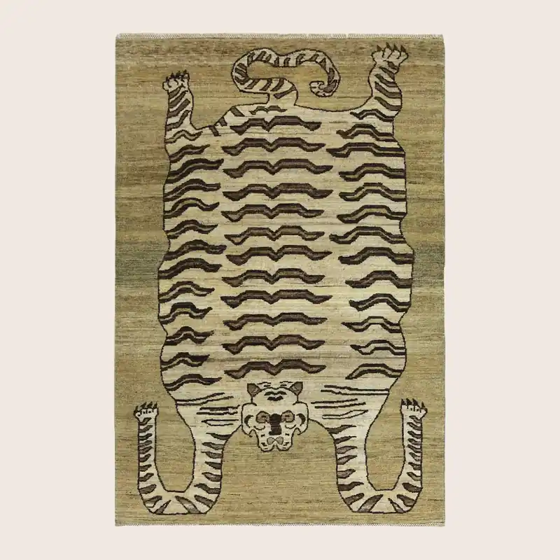 Cream Alchemy Transitional Wool Rug - 4'2" x 6'1"