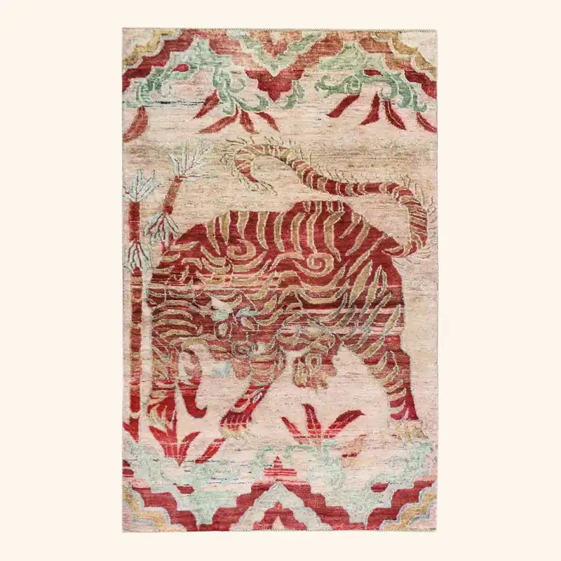 Red Alchemy Transitional Silk Rug - 3'1" x 4'11"