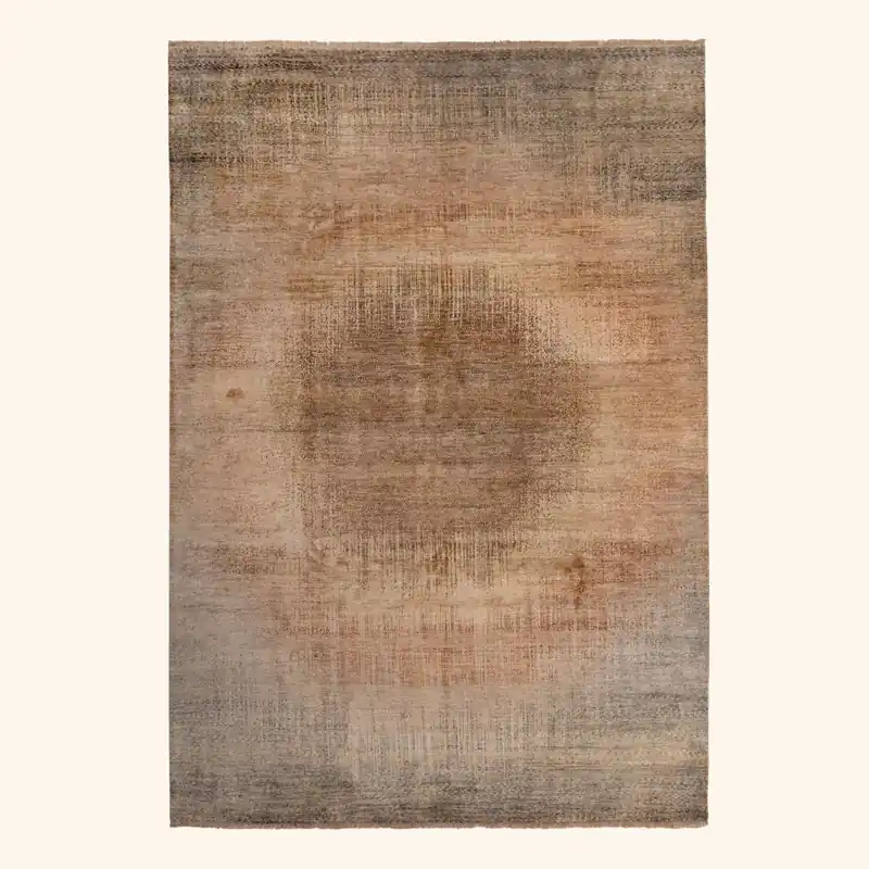 Beige Contemporary Silk Rug - 8' x 10'