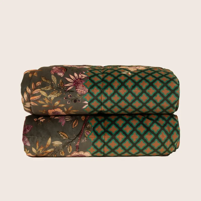 Floreal World Quilt Green - Frati Home