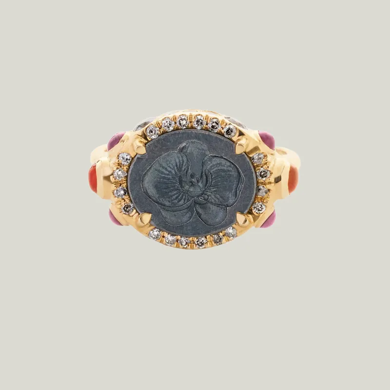 Waitematā Orchid Signet Ring - Allison Alane (Dropship)