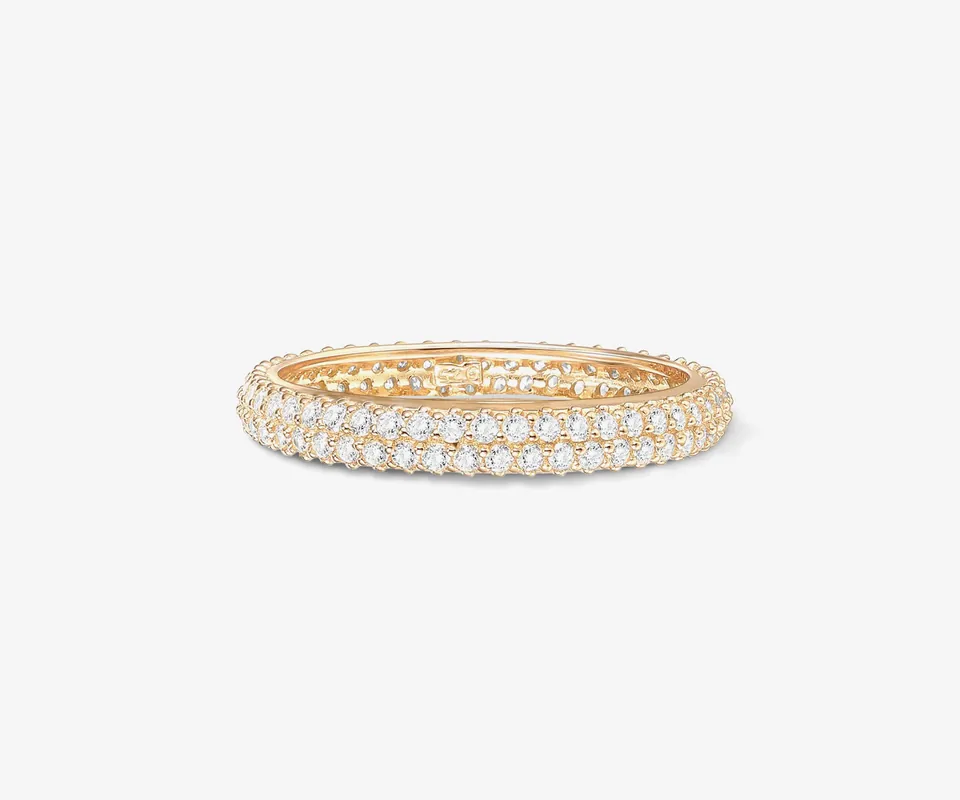 Double Row Pavé Eternity Ring - PAVOI