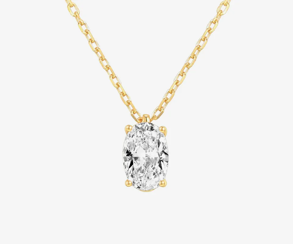 Oval Cut Pendant Necklace - PAVOI