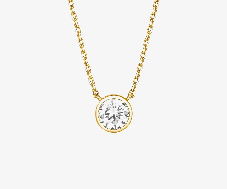 Bezel Pendant Necklace - PAVOI