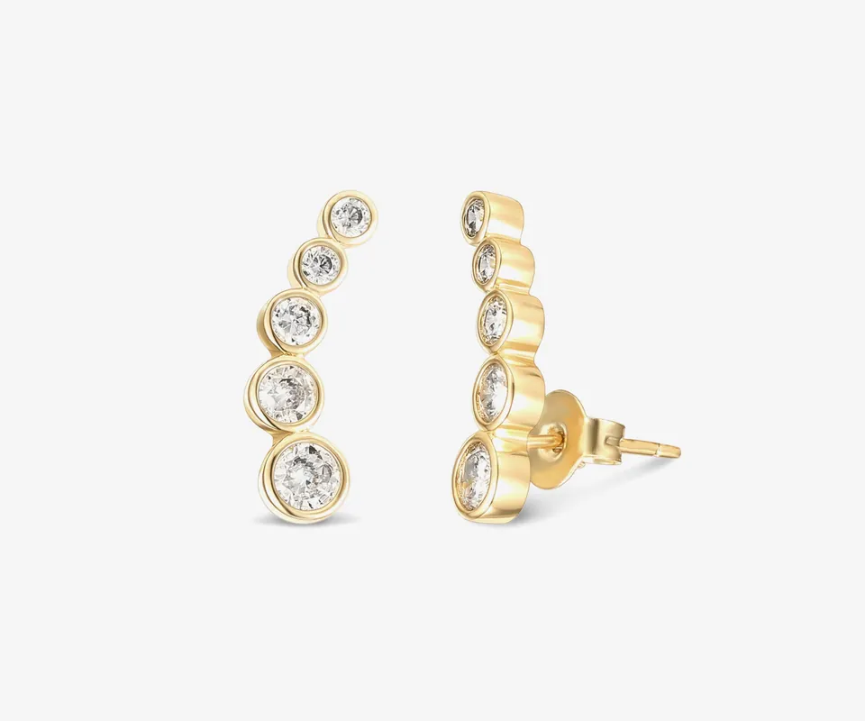 Bezel Cluster Earrings - PAVOI
