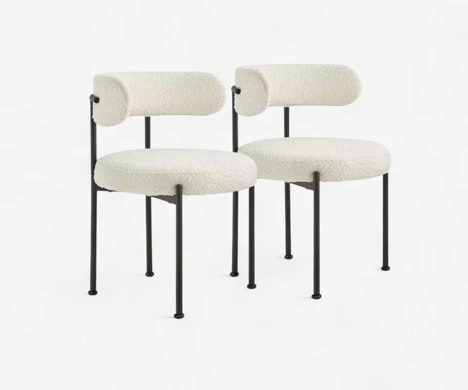 Boucle Dining Chair Set - Doba