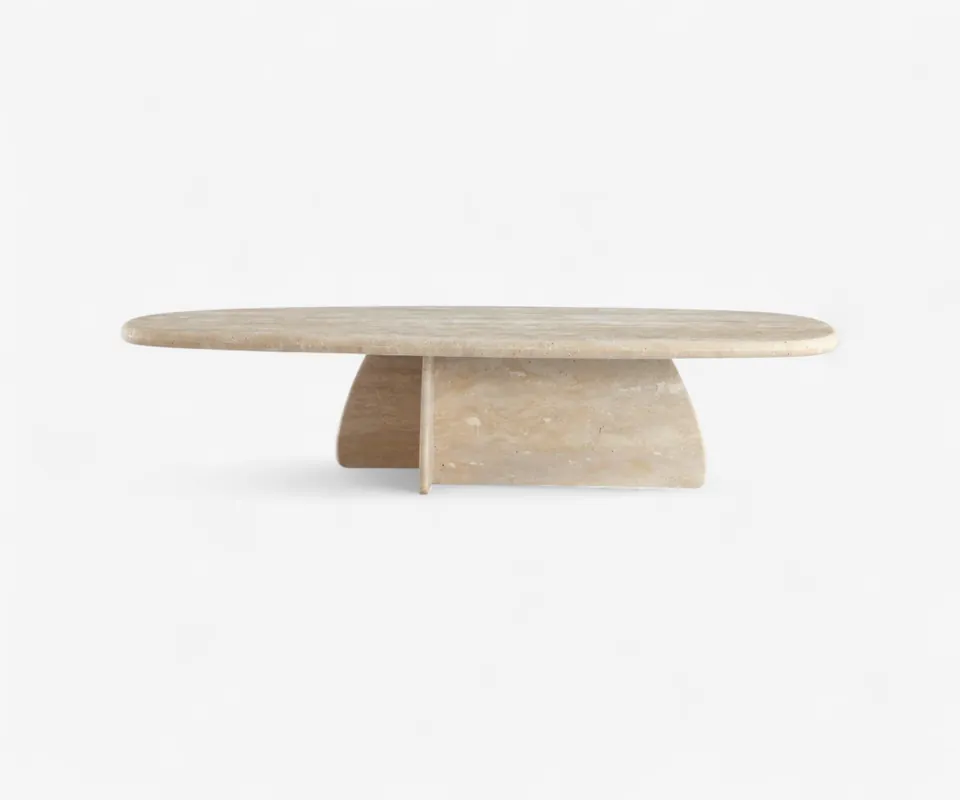 Arcus Travertine Coffee Table - Thedona Modern Design