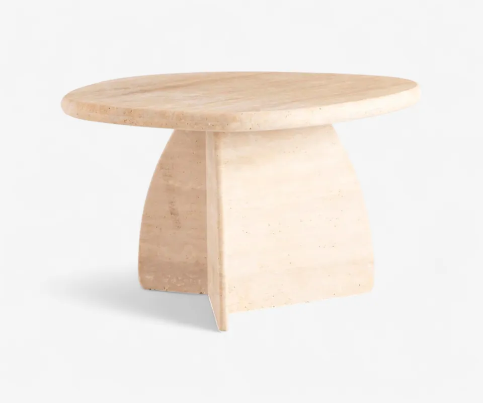 Arcus Travertine Side Table - Thedona Modern Design