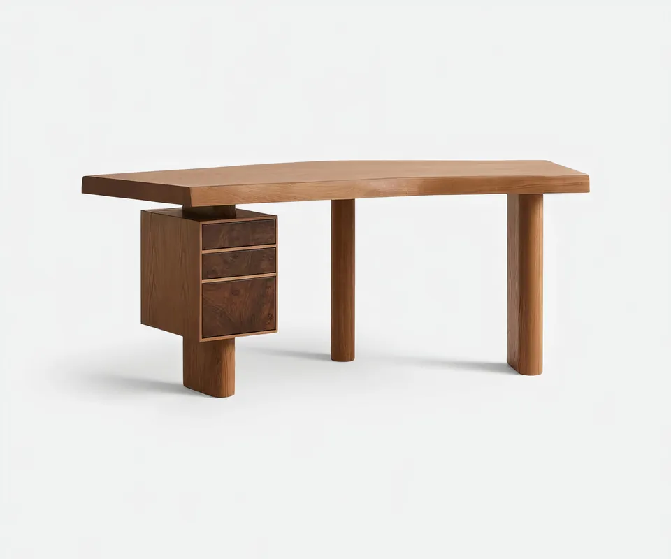 Alonso Burl Wood Desk - GLOBAL CHANH HOA FURNITURE CO,.LTD