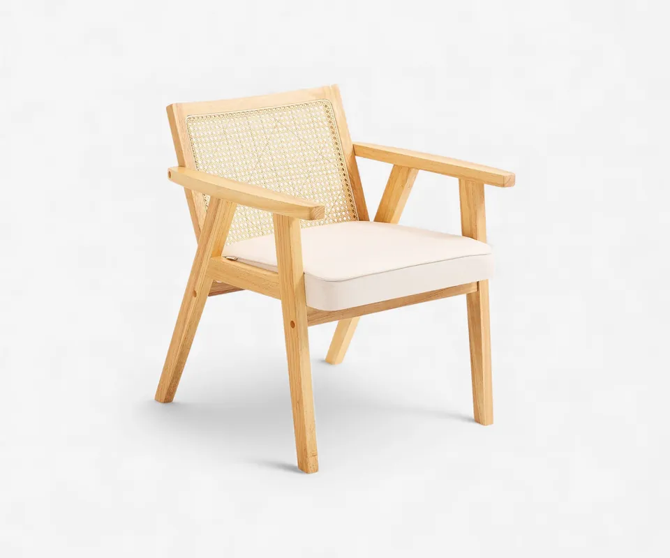 Midcentury Caned Rattan Chair - Doba