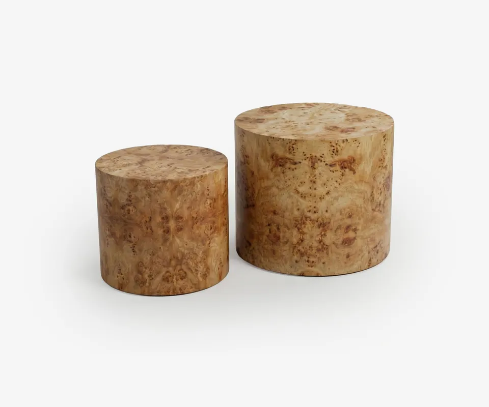Burl Nesting Coffee Tables - Doba