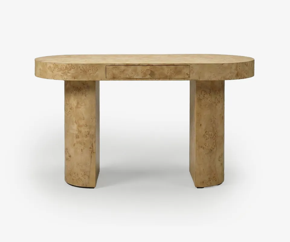 Burl Crescent Desk - Doba