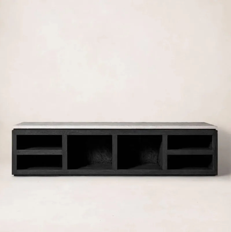 Sofita Marble Media Console - Black