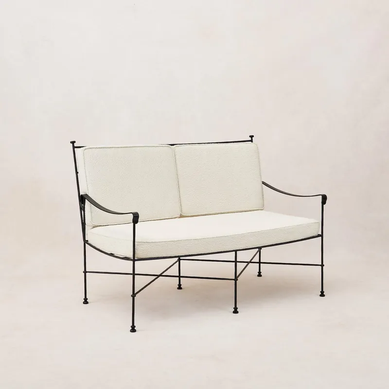 Provence Outdoor Loveseat - Black Frame
