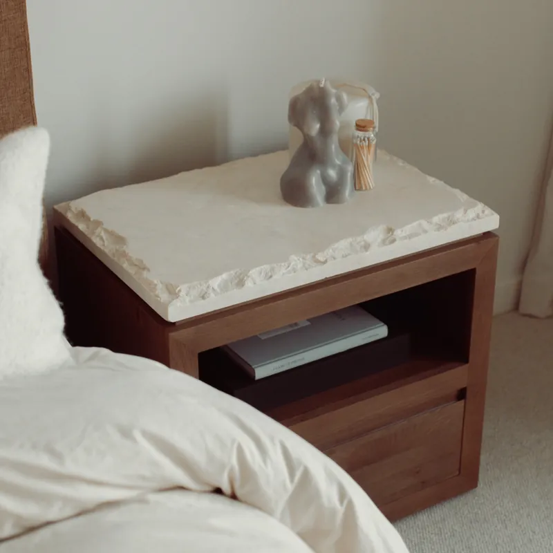 Sofita Marble Nightstand - Mocha