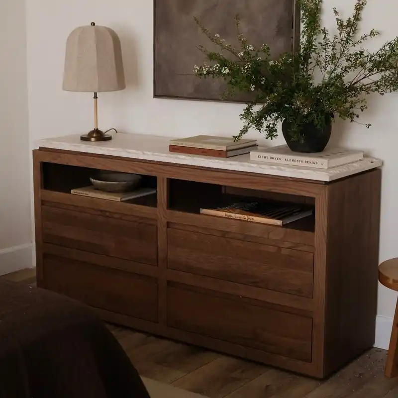 Sofita Marble Dresser - Mocha