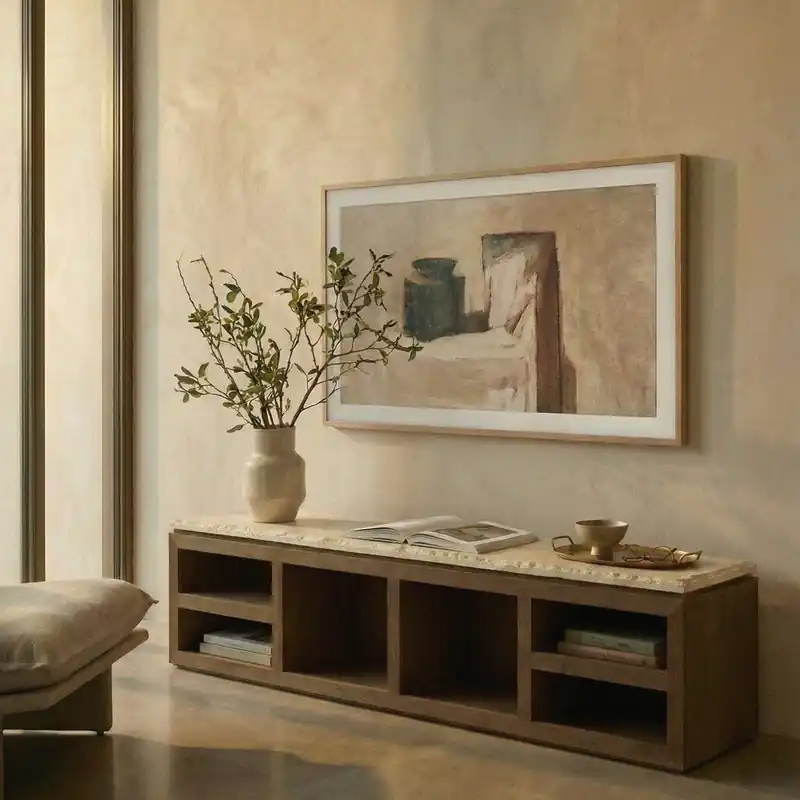 Sofita Marble Media Console - Mocha