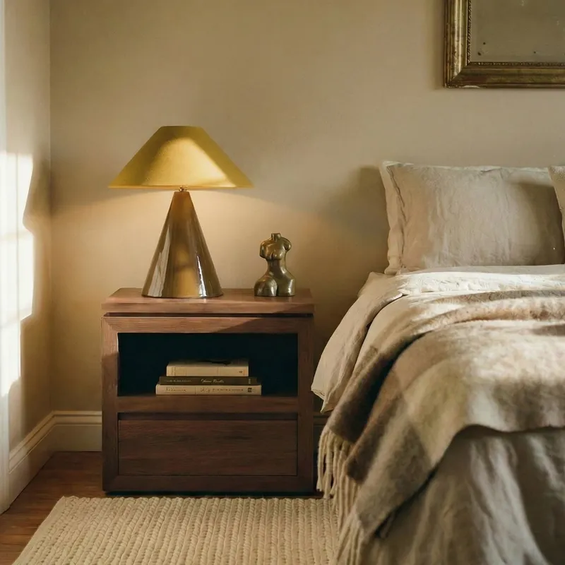 Sofita Wood Nightstand - Mocha