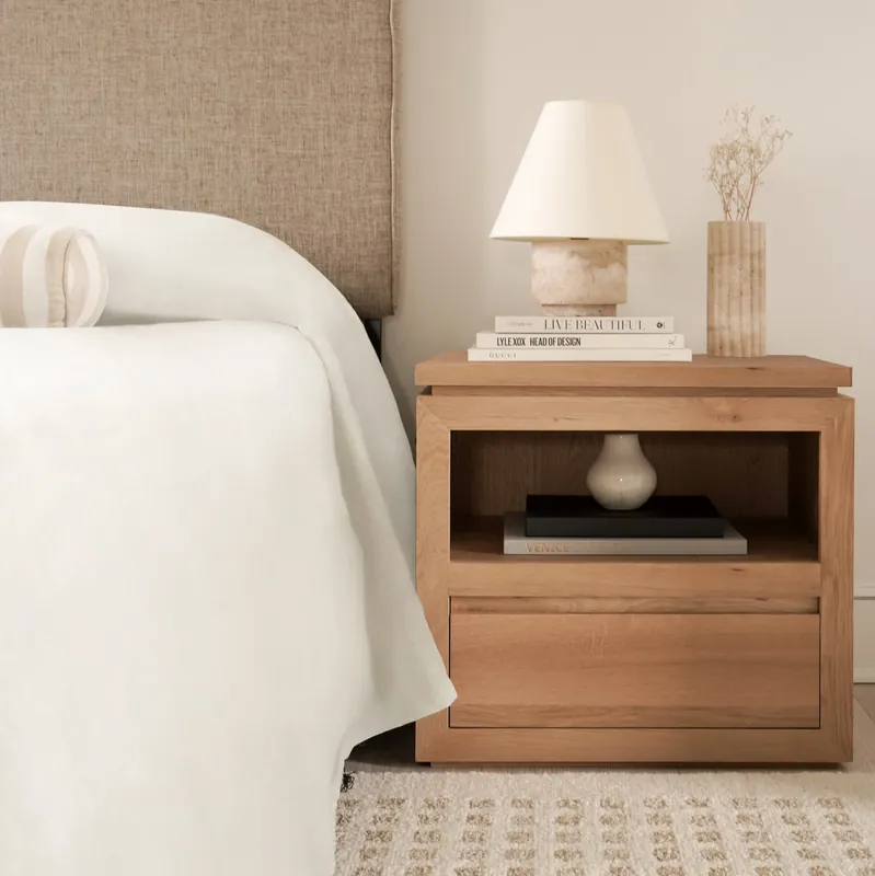 Sofita Wood Nightstand - White Oak