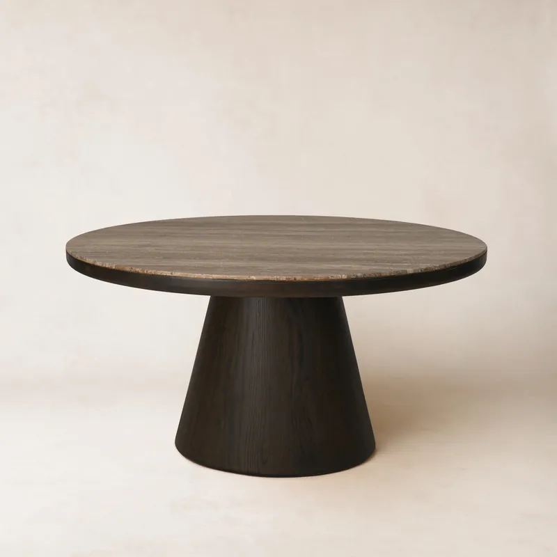 Eik Round Dining Table - Watercolor Black