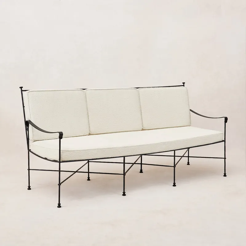 Provence Outdoor 3 Seater Sofa - Black Frame