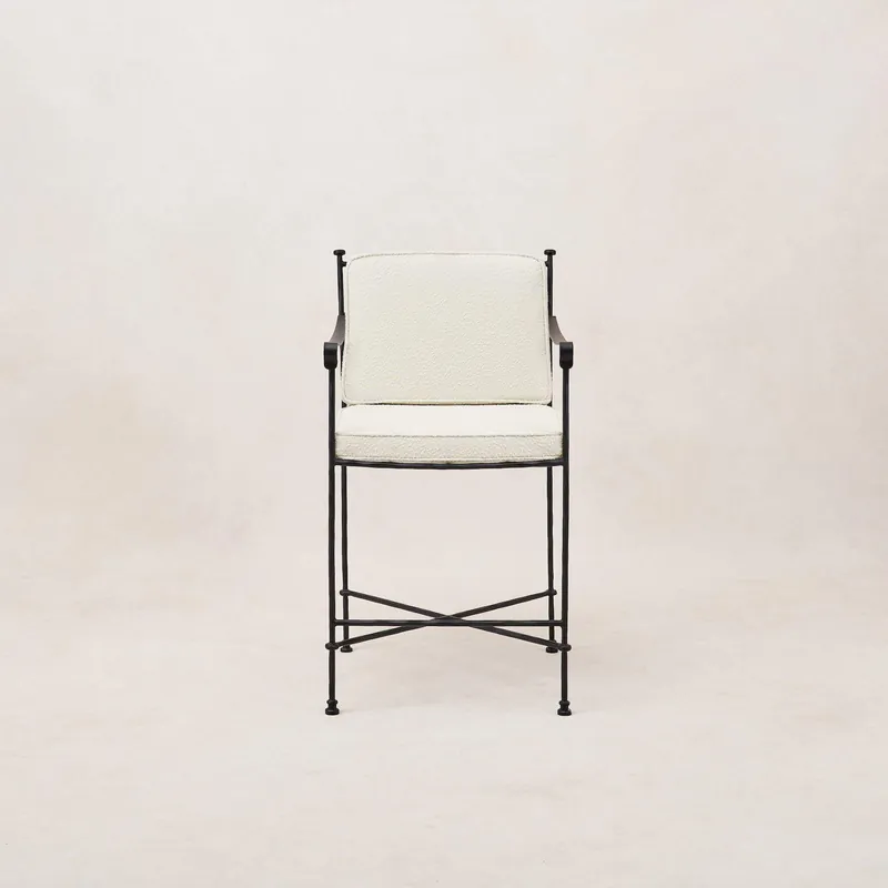 Provence Outdoor Counter Stool - Black Frame