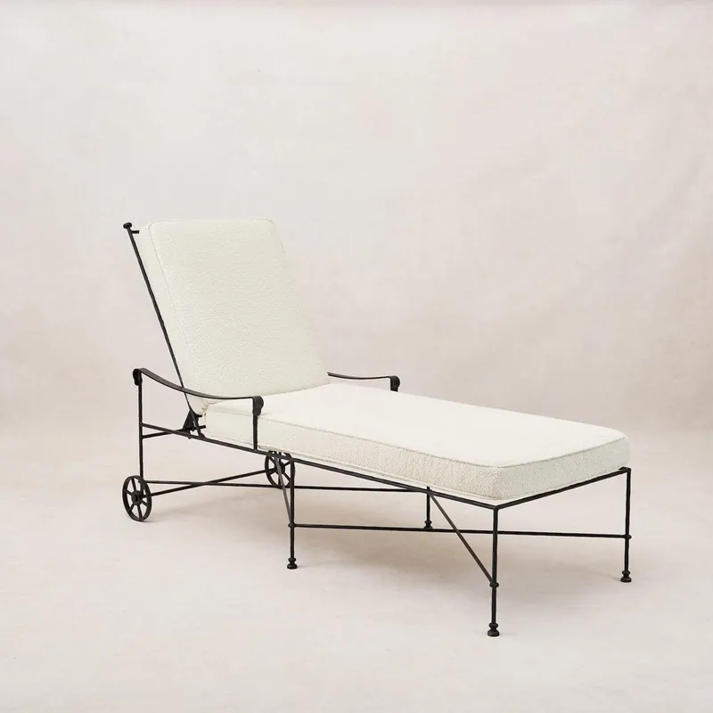 Provence Outdoor Chaise Lounge - Black Frame