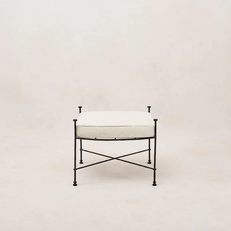 Provence Outdoor Ottoman - Black Frame