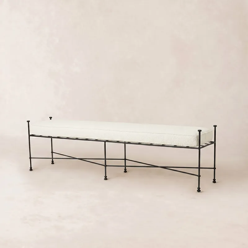 Provence Outdoor Bench 70" - Black Frame