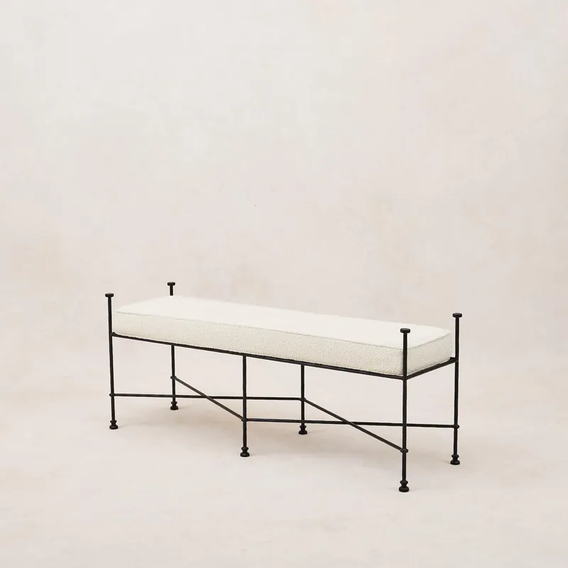 Provence Outdoor Bench 48" - Black Frame
