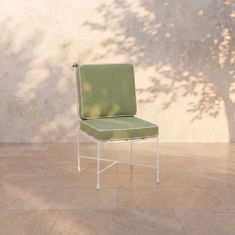 Provence Outdoor Armless Dining Chair - White Frame
