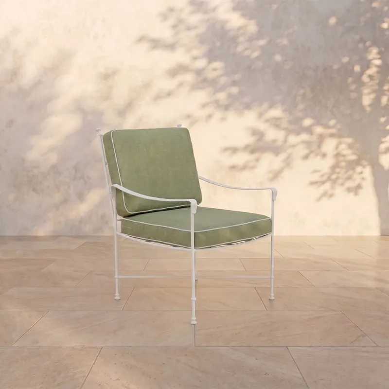 Provence Outdoor Lounge Dining Chair - White Frame