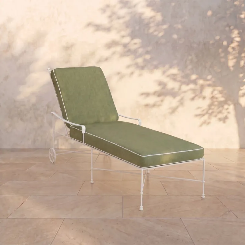 Provence Outdoor Chaise Lounge - White Frame