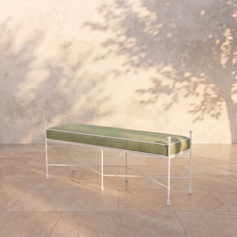Provence Outdoor Bench 48" - White Frame