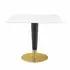 Zinque 36 Inch Square Dining Table in Gold White - New