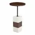 Stuk Side Table in Brown & White - New